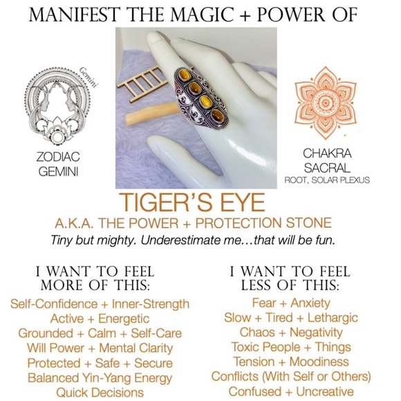 Tiger's Eye Gemstone Handmade Filigree Shield Armor Ring - Picture 3 of 6